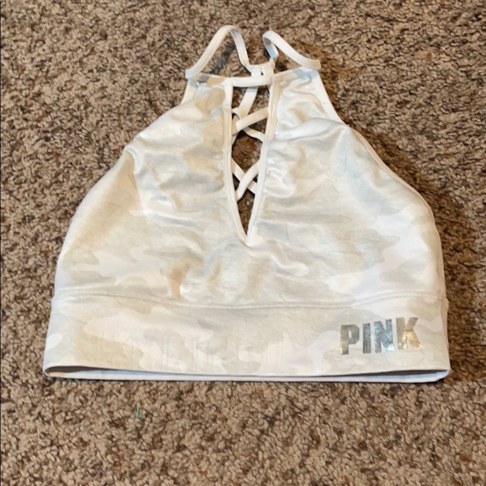 Pink sports bra